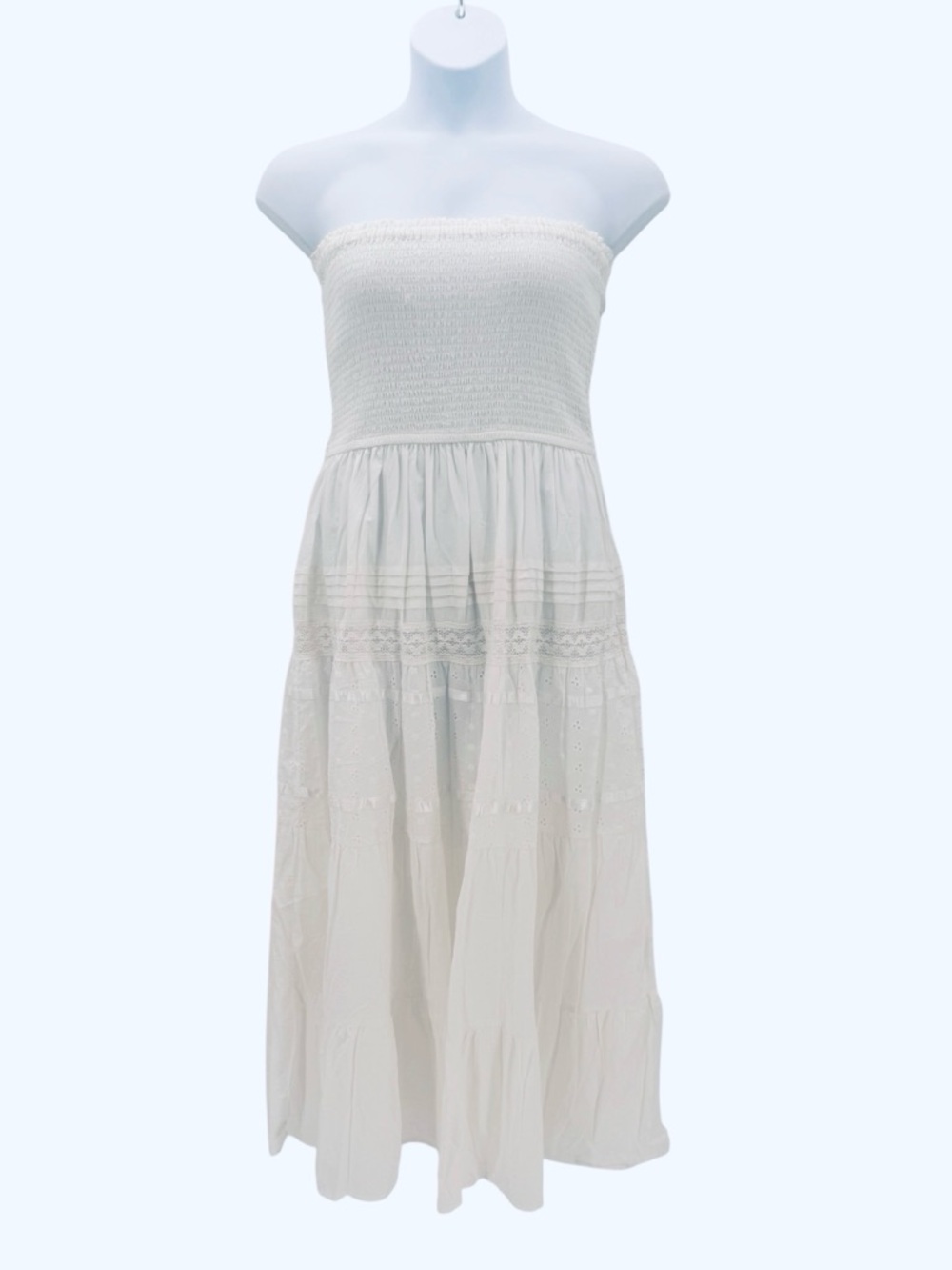 SPEED LIMIT MPH White Smocked Strapless Midi Dress Women’s 2X NWT - Picture 2 of 8